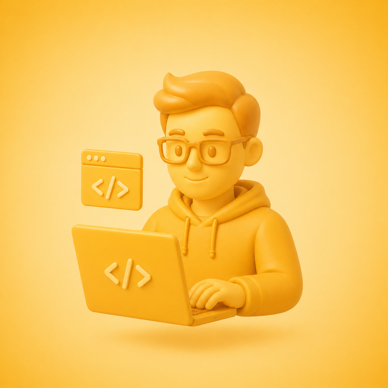 Web developer coding on laptop with programming interface and code editor