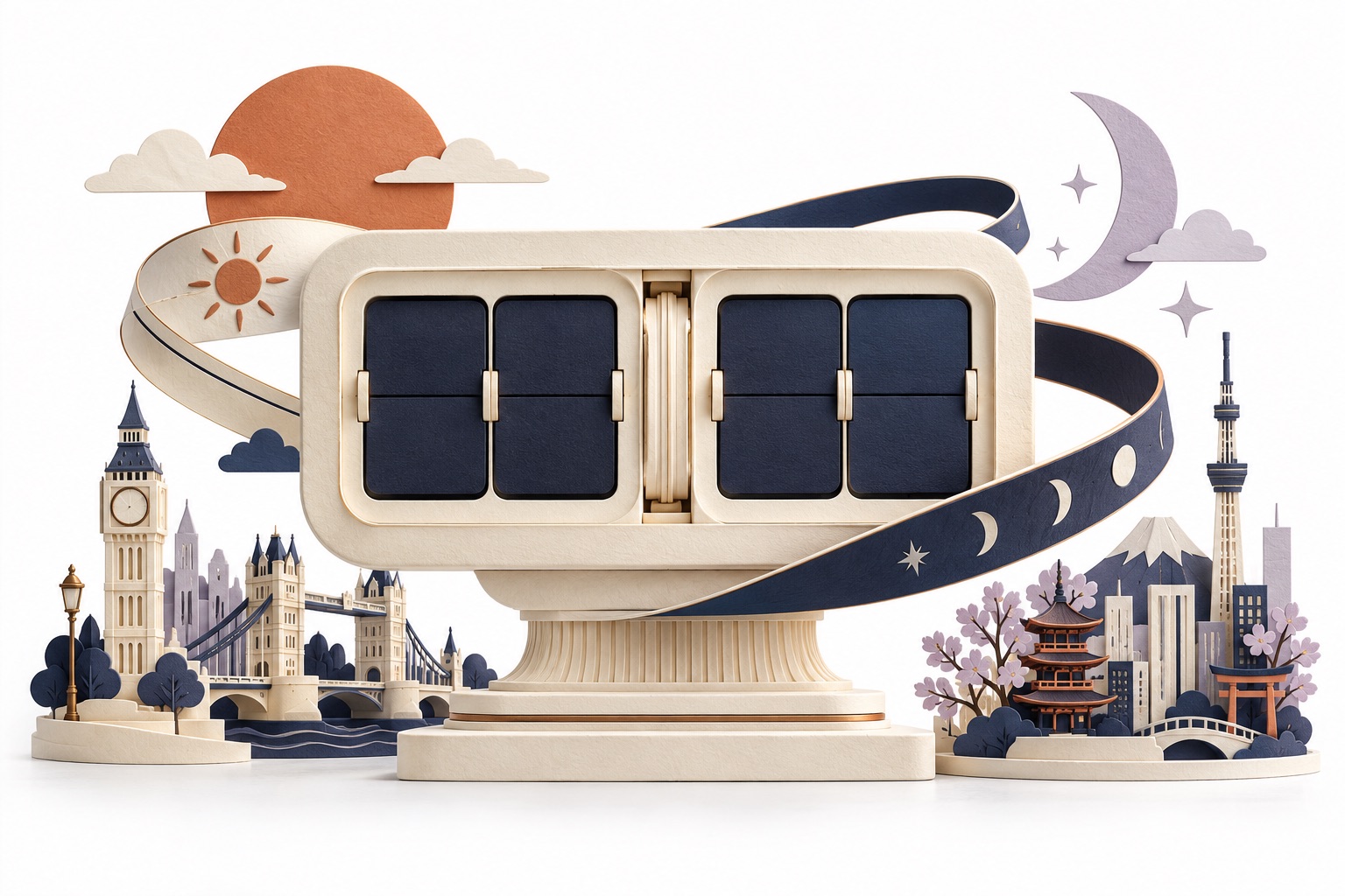 Paper sculpture illustrating Simple Digital Clock 🕒